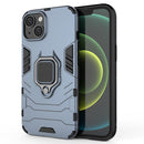 PC + TPU Magnetic Ring Holder Phone Case For iPhone 14 Max (Navy Blue)