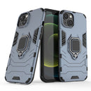 PC + TPU Magnetic Ring Holder Phone Case For iPhone 14 Max (Navy Blue)