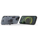 PC + TPU Magnetic Ring Holder Phone Case For iPhone 14 Max (Navy Blue)