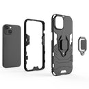 PC + TPU Magnetic Ring Holder Phone Case For iPhone 14 Max (Black)