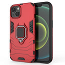 For iPhone 14 PC + TPU Magnetic Ring Holder Phone Case (Red)