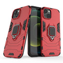 For iPhone 14 PC + TPU Magnetic Ring Holder Phone Case (Red)