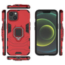 For iPhone 14 PC + TPU Magnetic Ring Holder Phone Case (Red)