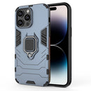 PC + TPU Magnetic Ring Holder Phone Case For iPhone 14 Pro (Navy Blue)