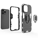 PC + TPU Magnetic Ring Holder Phone Case For iPhone 14 Pro (Navy Blue)