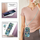 For OPPO Realme 9 pro 5G Electroplating Splicing Marble TPU Phone Case with Lanyard(Blue Green)
