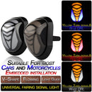 2 PCS PE-ZST-5404 Car/Motorcycle Universal V-Shaped LED Running Water Flashing Turn Signal Light, Light Shell Color:Smoked(Yellow + White Light)