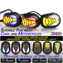2 PCS PE-ZST-5404 Car/Motorcycle Universal V-Shaped LED Running Water Flashing Turn Signal Light, Light Shell Color:Smoked(Yellow + White Light)