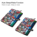 For iPad Pro 11 inch 2020 Custer Painted PU Leather Tablet Case with Sleep / Wake-up Function & 3-Fold Holder(Graffiti)