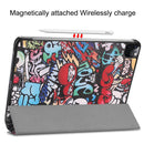 For iPad Pro 11 inch 2020 Custer Painted PU Leather Tablet Case with Sleep / Wake-up Function & 3-Fold Holder(Graffiti)