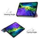 For iPad Pro 11 inch 2020 Custer Painted PU Leather Tablet Case with Sleep / Wake-up Function & 3-Fold Holder(Color Butterfly)