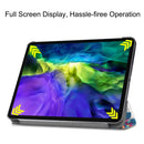 For iPad Pro 11 inch 2020 Custer Painted PU Leather Tablet Case with Sleep / Wake-up Function & 3-Fold Holder(Color Butterfly)