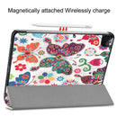 For iPad Pro 11 inch 2020 Custer Painted PU Leather Tablet Case with Sleep / Wake-up Function & 3-Fold Holder(Color Butterfly)