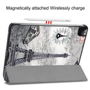 For iPad Pro 11 inch 2020 Custer Painted PU Leather Tablet Case with Sleep / Wake-up Function & 3-Fold Holder(Retro Tower)