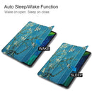 For iPad Pro 11 inch 2020 Custer Painted PU Leather Tablet Case with Sleep / Wake-up Function & 3-Fold Holder(Apricot Blossom)