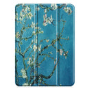 For iPad Pro 11 inch 2020 Custer Painted PU Leather Tablet Case with Sleep / Wake-up Function & 3-Fold Holder(Apricot Blossom)