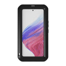 For Samsung Galaxy A53 LOVE MEI Metal Shockproof Waterproof Dustproof Protective Phone Case with Glass(Army Green)