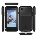 For iPhone SE 2022 / SE 2020 / 8 / 7 LOVE MEI Metal Shockproof Waterproof Dustproof Protective Phone Case with Glass(Black)