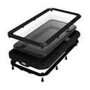 For iPhone SE 2022 / SE 2020 / 8 / 7 LOVE MEI Metal Shockproof Waterproof Dustproof Protective Phone Case with Glass(Black)