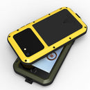 For iPhone SE 2022 / SE 2020 / 8 / 7 LOVE MEI Metal Shockproof Waterproof Dustproof Protective Phone Case with Glass(Black)
