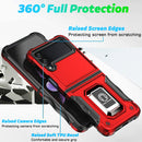 For Samsung Galaxy Z Flip4 Ring Holder Non-slip Shockproof Armor Phone Case(Red)