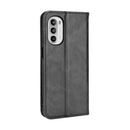 For Motorola Moto G71s/G82 5G/G52 4G Magnetic Buckle Retro Crazy Horse Leather Phone Case(Black)
