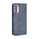 For Motorola Moto G71s/G82 5G/G52 4G Magnetic Buckle Retro Crazy Horse Leather Phone Case(Blue)