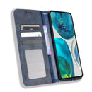For Motorola Moto G71s/G82 5G/G52 4G Magnetic Buckle Retro Crazy Horse Leather Phone Case(Blue)