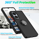 For Honor X7 Q Shadow 1 Series TPU + PC Phone Case with Ring(Yellow)