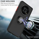 For Honor X9 Q Shadow 1 Series TPU + PC Phone Case with Ring(Black+Red)