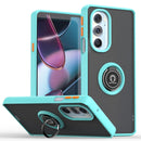For Motorola Edge X30/30 Pro/Plus 2022 Q Shadow 1 Series TPU + PC Phone Case with Ring(Sky Blue)