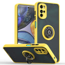 For Motorola Moto G22 Q Shadow 1 Series TPU + PC Phone Case with Ring(Yellow)