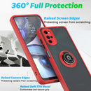 For Motorola Moto G22 Q Shadow 1 Series TPU + PC Phone Case with Ring(Dark Green)