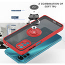For Motorola Moto G22 Q Shadow 1 Series TPU + PC Phone Case with Ring(Sky Blue)