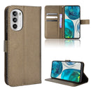 For Motorola Moto G71s / G82 / G52 4G Diamond Texture Leather Phone Case(Brown)