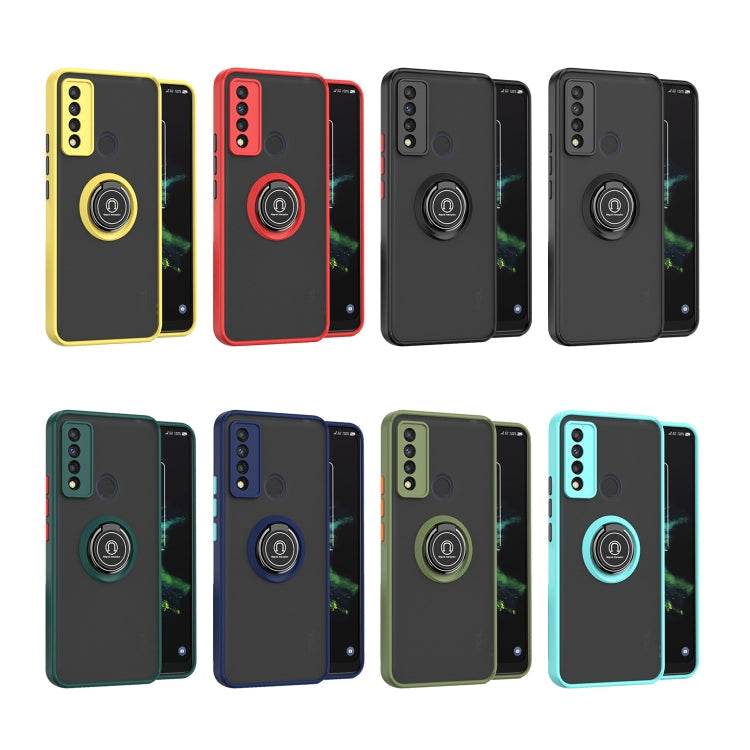For TCL 20 XE Q Shadow 1 Series TPU + PC Phone Case with Ring(Green)