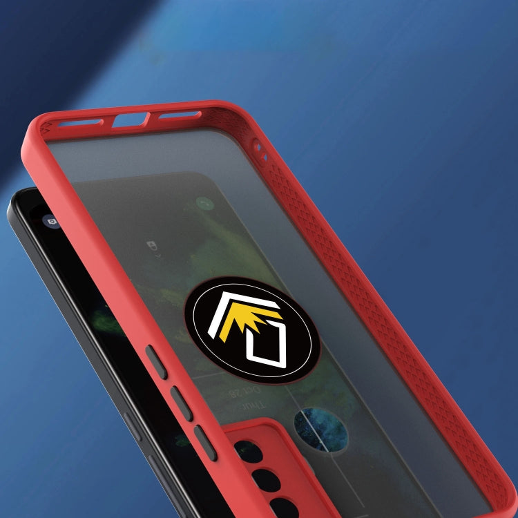 For TCL 20 XE Q Shadow 1 Series TPU + PC Phone Case with Ring(Green)