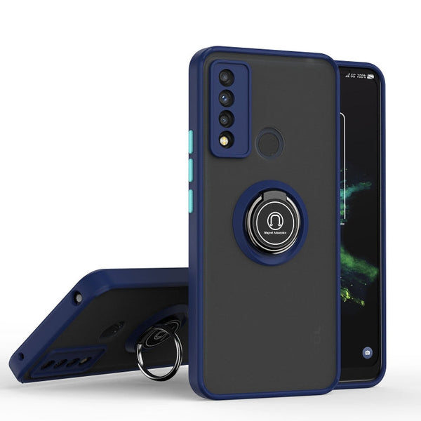 For TCL 20 XE Q Shadow 1 Series TPU + PC Phone Case with Ring(Royal Blue)