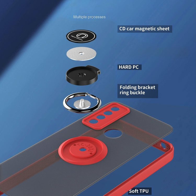 For TCL 20 XE Q Shadow 1 Series TPU + PC Phone Case with Ring(Sky Blue)