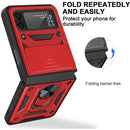 For Samsung Galaxy Z Flip4 Sliding Camera Cover Design TPU+PC Protective Phone Case(Red)