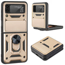 For Samsung Galaxy Z Flip4 Sliding Camera Cover Design TPU+PC Protective Phone Case(Gold)