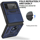 For Samsung Galaxy Z Flip4 Sliding Camera Cover Design TPU+PC Protective Phone Case(Blue)