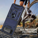 For Samsung Galaxy Z Flip4 Sliding Camera Cover Design TPU+PC Protective Phone Case(Blue)