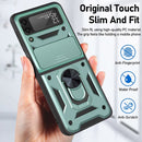 For Samsung Galaxy Z Flip4 Sliding Camera Cover Design TPU+PC Protective Phone Case(Green)