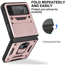 For Samsung Galaxy Z Flip4 Sliding Camera Cover Design TPU+PC Protective Phone Case(Rose Gold)
