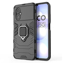 For Xiaomi Poco M4 5G / Poco M5 5G / 4G Shockproof PC + TPU Phone Case with Magnetic Ring Holder(Black)