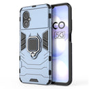 For Xiaomi Poco M4 5G / Poco M5 5G / 4G Shockproof PC + TPU Phone Case with Magnetic Ring Holder(Navy Blue)