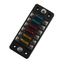 A5627 6 Way ATC Fuse Box Blade Fuse Holder Screw Terminals with Accessories for Auto Car Truck Boat