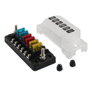 A5627 6 Way ATC Fuse Box Blade Fuse Holder Screw Terminals with Accessories for Auto Car Truck Boat