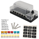A5627 6 Way ATC Fuse Box Blade Fuse Holder Screw Terminals with Accessories for Auto Car Truck Boat